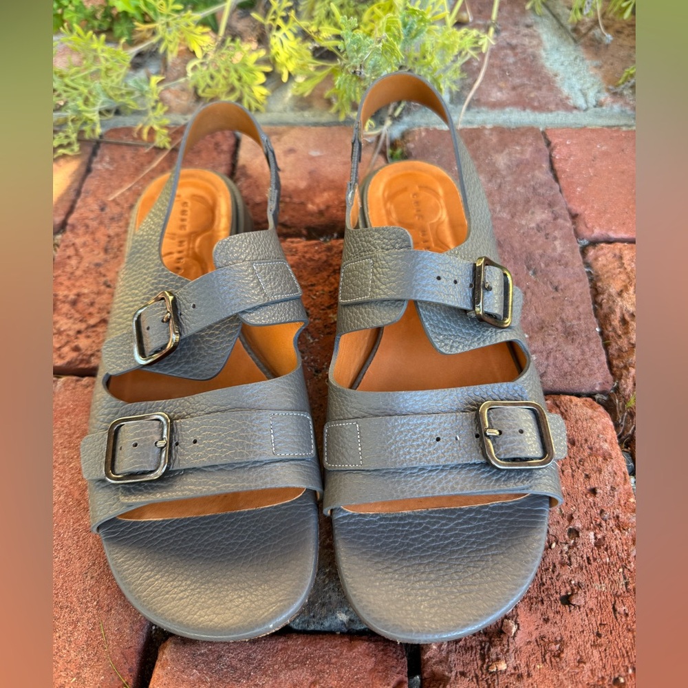 CHIE MIHARA grey leather sandals